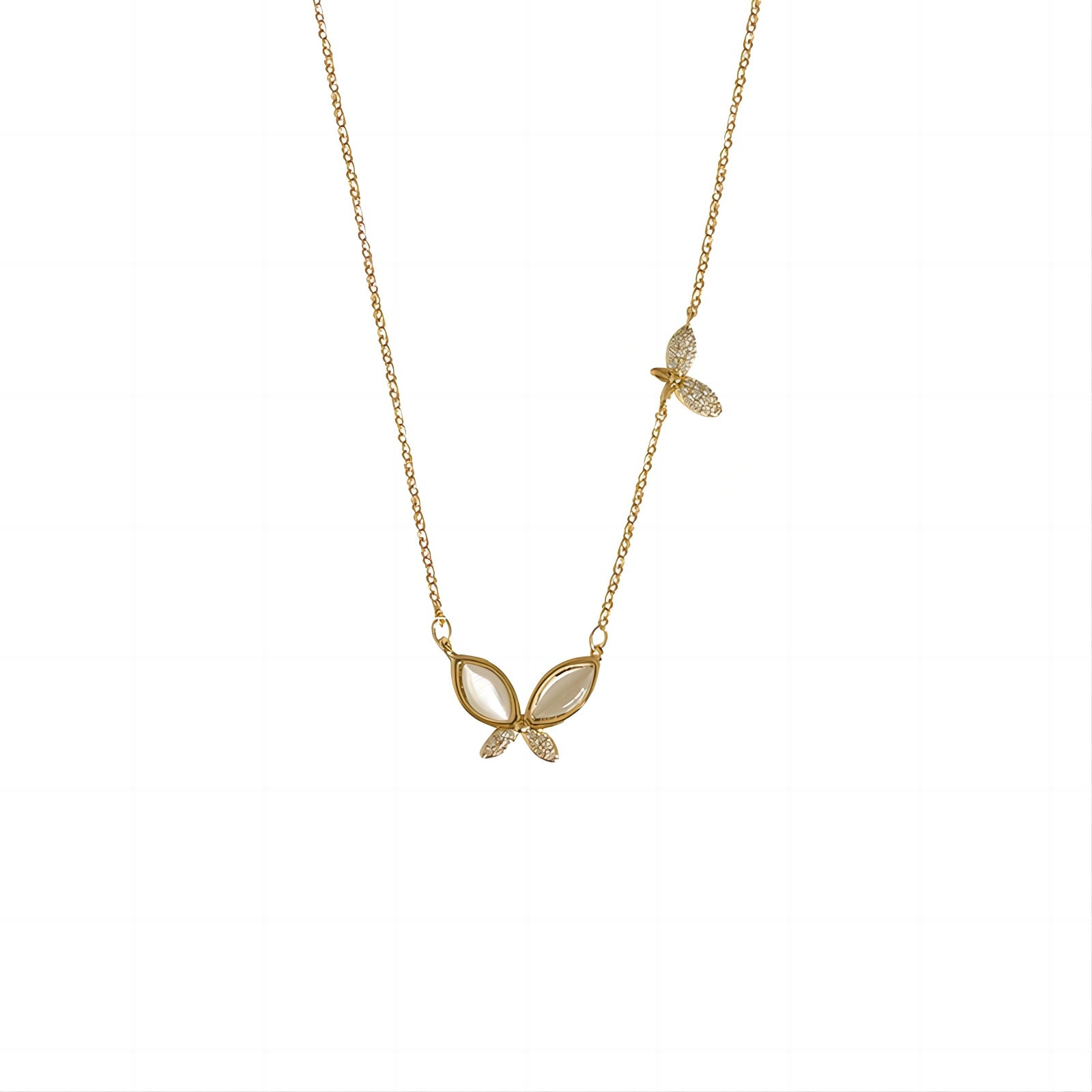 Wholesale cat eye butterfly necklace women's silver plated clavicle chain